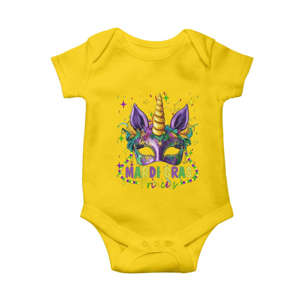 Funny Mardi Gras Princess Baby Onesie Unicorn Mask Party TS11 Daisy Print Your Wear