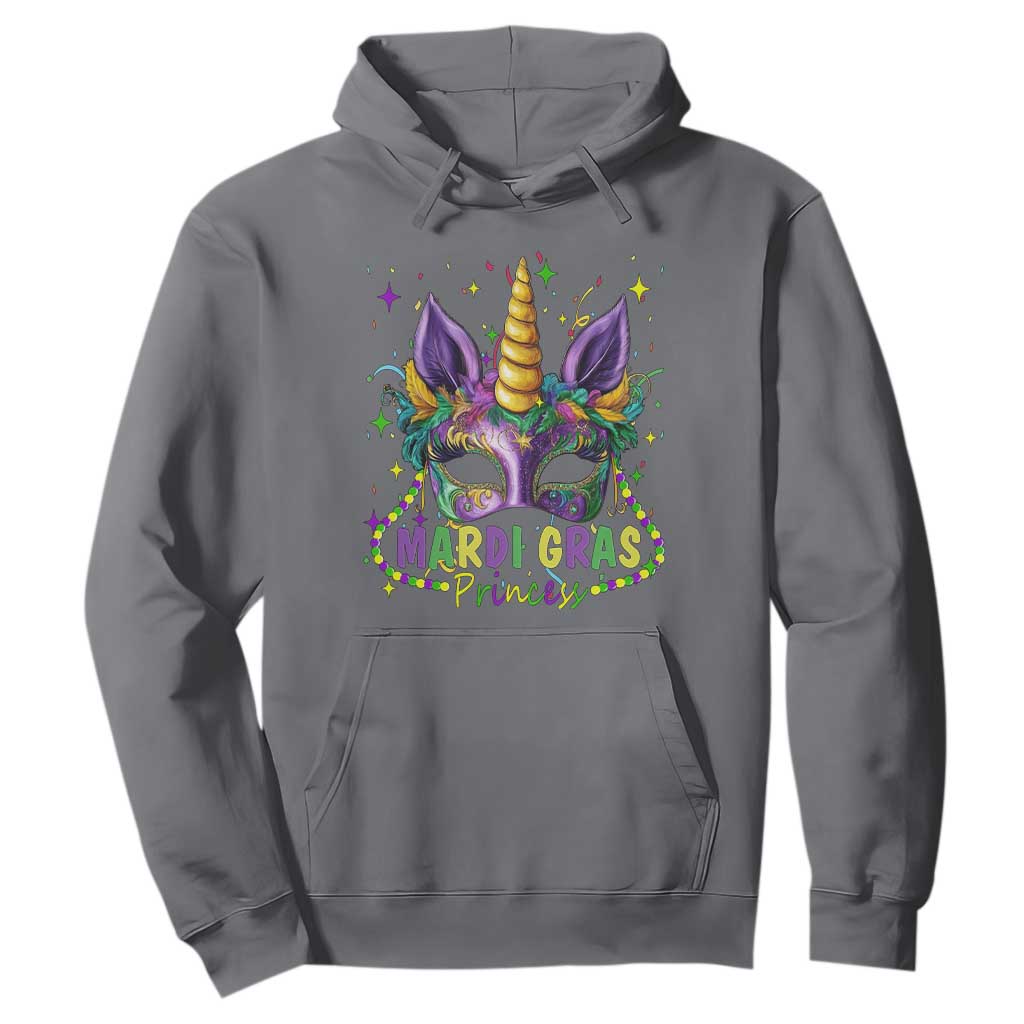 Funny Mardi Gras Princess Hoodie Unicorn Mask Party TS11 Charcoal Print Your Wear