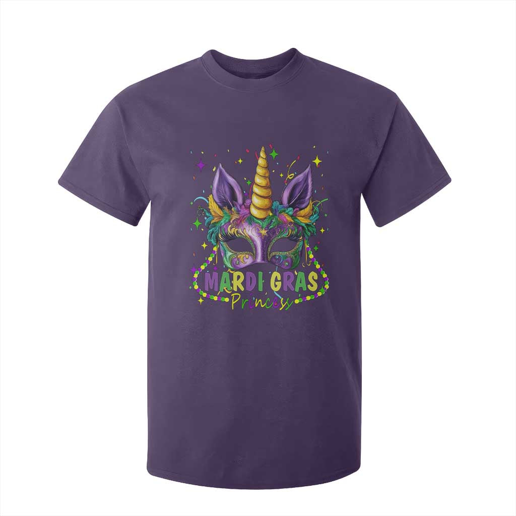 Funny Mardi Gras Princess T Shirt For Kid Unicorn Mask Party TS11 Purple Print Your Wear