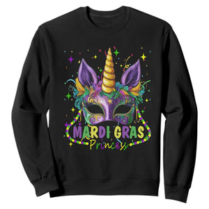 Funny Mardi Gras Princess Sweatshirt Unicorn Mask Party TS11 Black Print Your Wear