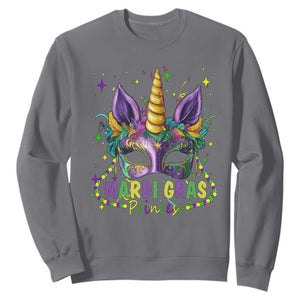 Funny Mardi Gras Princess Sweatshirt Unicorn Mask Party TS11 Charcoal Print Your Wear