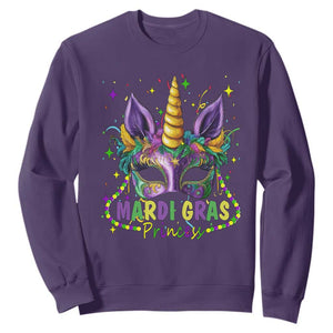 Funny Mardi Gras Princess Sweatshirt Unicorn Mask Party TS11 Purple Print Your Wear