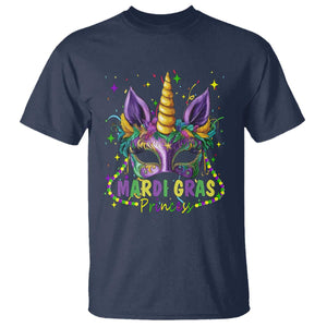 Funny Mardi Gras Princess T Shirt Unicorn Mask Party TS11 Navy Print Your Wear