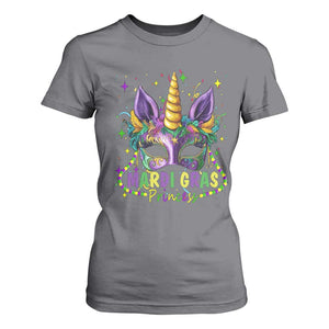 Funny Mardi Gras Princess T Shirt For Women Unicorn Mask Party TS11 Charcoal Print Your Wear