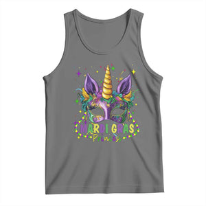Funny Mardi Gras Princess Tank Top Unicorn Mask Party TS11 Black Heather Print Your Wear