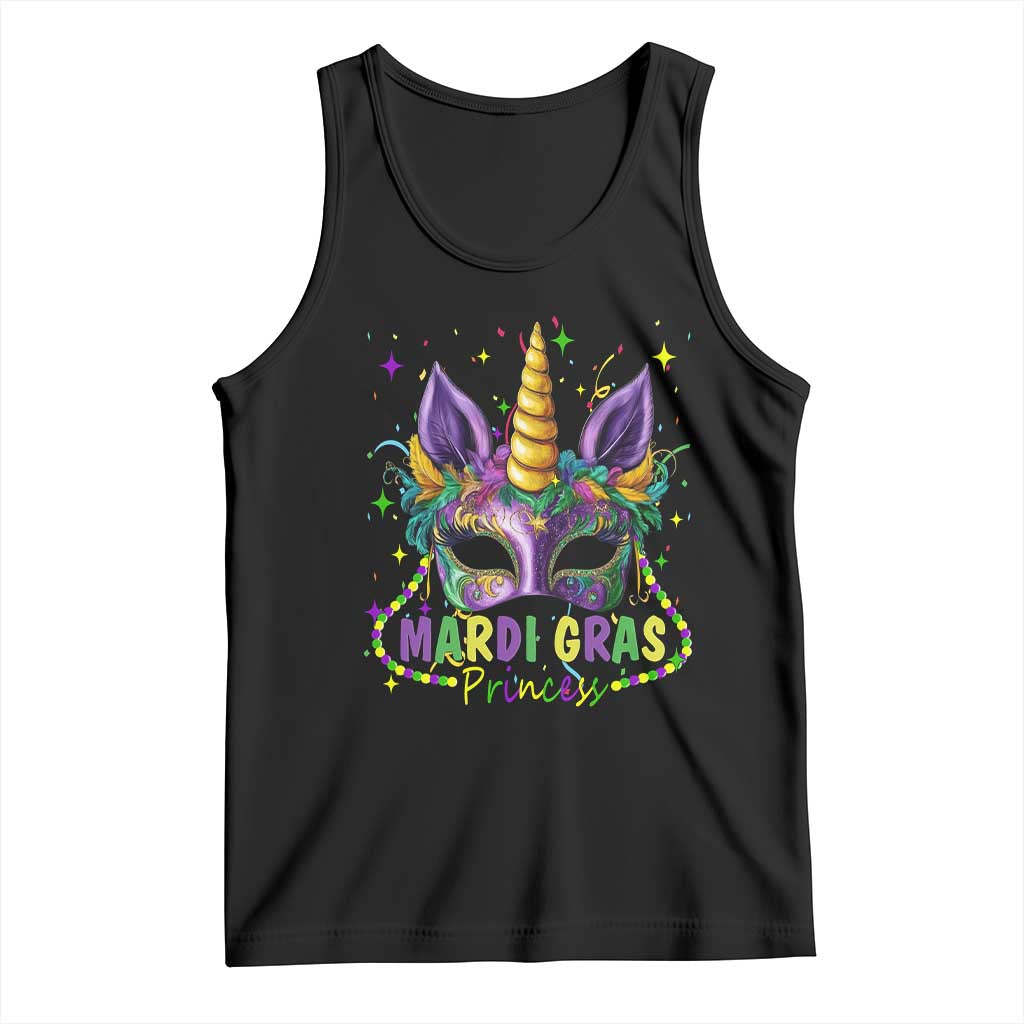 Funny Mardi Gras Princess Tank Top Unicorn Mask Party TS11 Black Print Your Wear