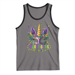 Funny Mardi Gras Princess Tank Top Unicorn Mask Party TS11 Deep Heather Black Print Your Wear