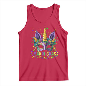 Funny Mardi Gras Princess Tank Top Unicorn Mask Party TS11 Red Print Your Wear