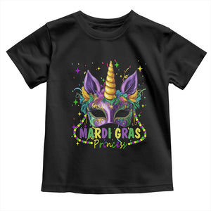 Funny Mardi Gras Princess Toddler T Shirt Unicorn Mask Party TS11 Black Print Your Wear