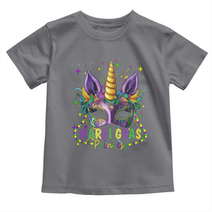 Funny Mardi Gras Princess Toddler T Shirt Unicorn Mask Party TS11 Charcoal Print Your Wear