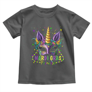 Funny Mardi Gras Princess Toddler T Shirt Unicorn Mask Party TS11 Dark Heather Print Your Wear
