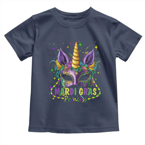 Funny Mardi Gras Princess Toddler T Shirt Unicorn Mask Party TS11 Navy Print Your Wear