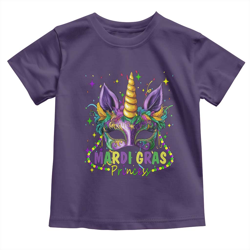 Funny Mardi Gras Princess Toddler T Shirt Unicorn Mask Party TS11 Purple Print Your Wear