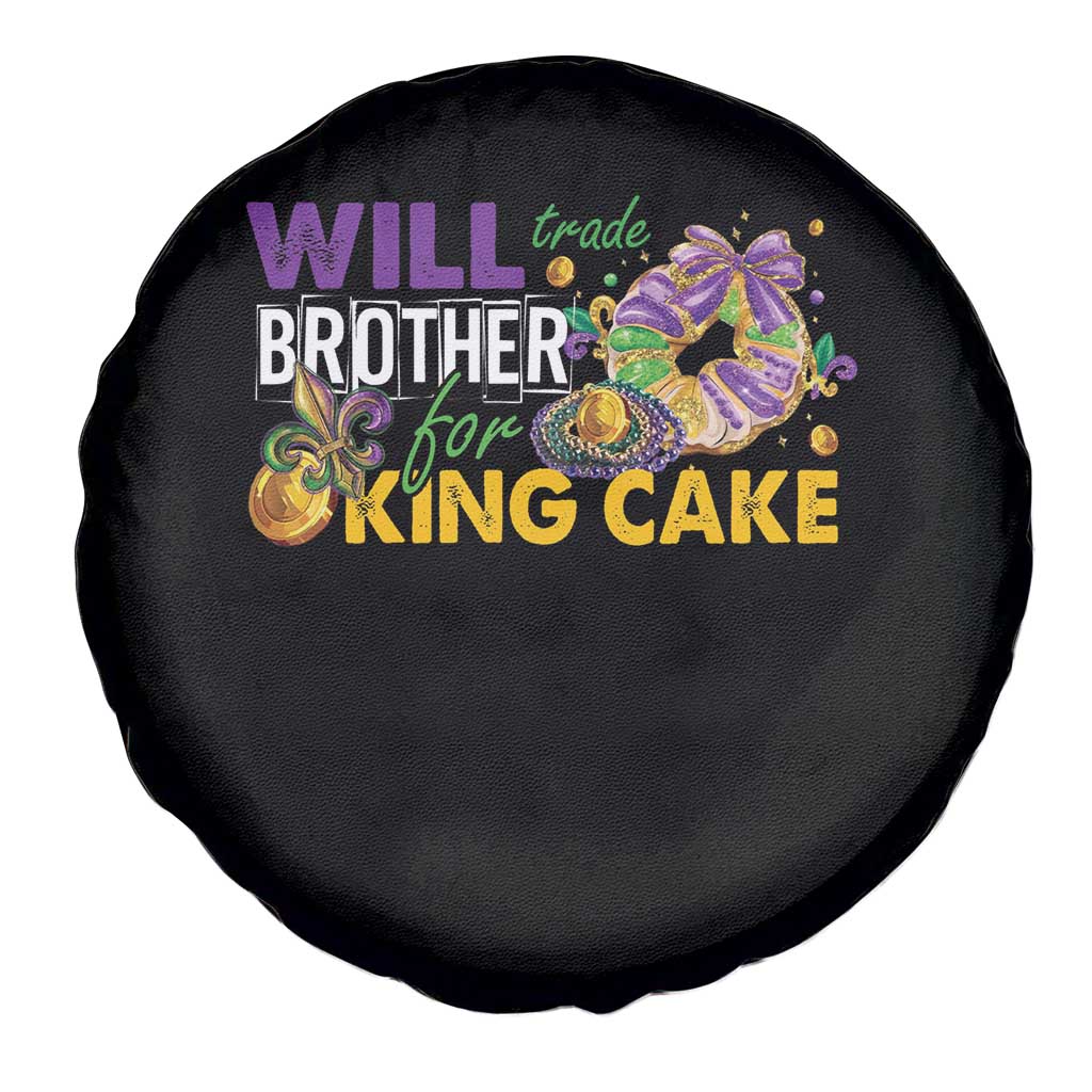 Funny Mardi Gras Will Trade Brother For King Cake Spare Tire Cover Beads Doubloons TS11 Print Your Wear