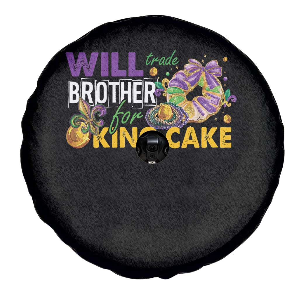 Funny Mardi Gras Will Trade Brother For King Cake Spare Tire Cover Beads Doubloons TS11 Print Your Wear