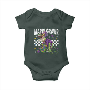 Funny Mardi Gras T-rex Dinosaur Baby Onesie Mardi Grawr Beads Carnival Party TS11 Print Your Wear