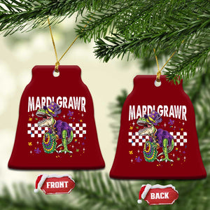 Funny Mardi Gras T-rex Dinosaur Ceramic Ornament Mardi Grawr Beads Carnival Party TS11 Print Your Wear