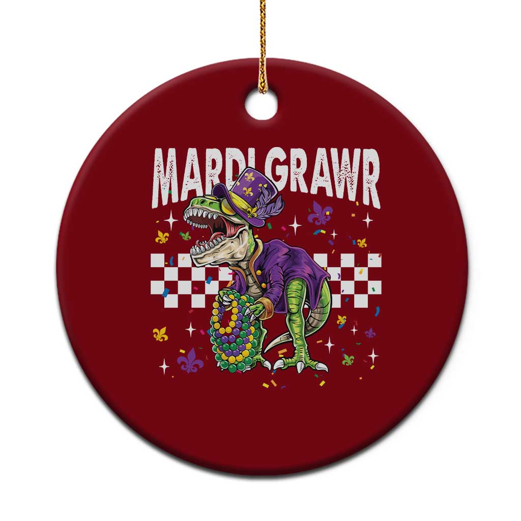 Funny Mardi Gras T-rex Dinosaur Ceramic Ornament Mardi Grawr Beads Carnival Party TS11 1pc Red Print Your Wear