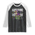 Funny Mardi Gras T-rex Dinosaur Raglan Shirt Mardi Grawr Beads Carnival Party TS11 Black White Print Your Wear