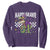 Funny Mardi Gras T-rex Dinosaur Sweatshirt Mardi Grawr Beads Carnival Party TS11 Purple Print Your Wear