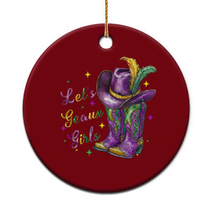 Funny Mardi Gras Cowgirl Ceramic Ornament Let's Geaux Girls Western Cowgirl Boots Carnival TS11 1pc Red Print Your Wear
