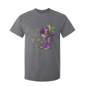 Funny Mardi Gras Cowgirl T Shirt For Kid Let's Geaux Girls Western Cowgirl Boots Carnival TS11 Charcoal Print Your Wear