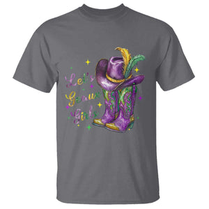 Funny Mardi Gras Cowgirl T Shirt Let's Geaux Girls Western Cowgirl Boots Carnival TS11 Charcoal Print Your Wear