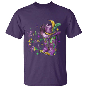 Funny Mardi Gras Cowgirl T Shirt Let's Geaux Girls Western Cowgirl Boots Carnival TS11 Purple Print Your Wear