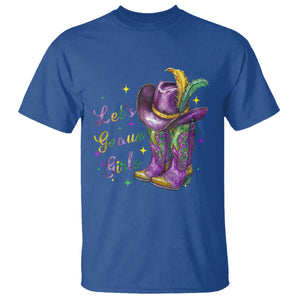 Funny Mardi Gras Cowgirl T Shirt Let's Geaux Girls Western Cowgirl Boots Carnival TS11 Royal Blue Print Your Wear