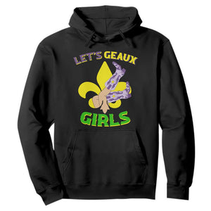 Funny Mardi Gras Cowgirl Hoodie Let's Geaux Girls Fleur De Lys TS11 Black Print Your Wear