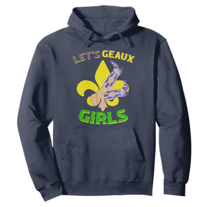 Funny Mardi Gras Cowgirl Hoodie Let's Geaux Girls Fleur De Lys TS11 Navy Print Your Wear