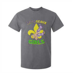 Funny Mardi Gras Cowgirl T Shirt For Kid Let's Geaux Girls Fleur De Lys TS11 Charcoal Print Your Wear