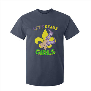 Funny Mardi Gras Cowgirl T Shirt For Kid Let's Geaux Girls Fleur De Lys TS11 Navy Print Your Wear
