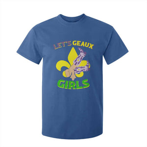 Funny Mardi Gras Cowgirl T Shirt For Kid Let's Geaux Girls Fleur De Lys TS11 Royal Blue Print Your Wear