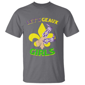 Funny Mardi Gras Cowgirl T Shirt Let's Geaux Girls Fleur De Lys TS11 Charcoal Print Your Wear