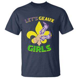 Funny Mardi Gras Cowgirl T Shirt Let's Geaux Girls Fleur De Lys TS11 Navy Print Your Wear