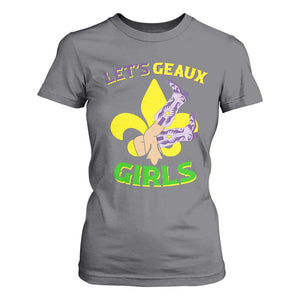 Funny Mardi Gras Cowgirl T Shirt For Women Let's Geaux Girls Fleur De Lys TS11 Charcoal Print Your Wear