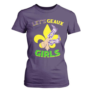 Funny Mardi Gras Cowgirl T Shirt For Women Let's Geaux Girls Fleur De Lys TS11 Purple Print Your Wear