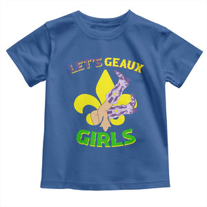 Funny Mardi Gras Cowgirl Toddler T Shirt Let's Geaux Girls Fleur De Lys TS11 Royal Blue Print Your Wear