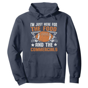 Funny American Football I'm Just Here For The Food And The Commercials Hoodie Football Helmet TS11 Navy Print Your Wear