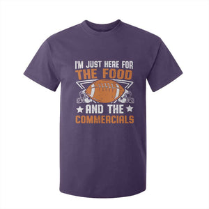 Funny American Football I'm Just Here For The Food And The Commercials T Shirt For Kid Football Helmet TS11 Purple Print Your Wear
