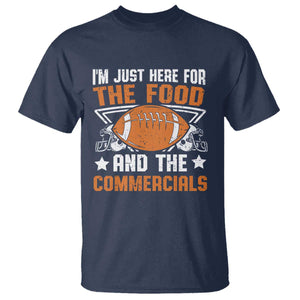 Funny American Football I'm Just Here For The Food And The Commercials T Shirt Football Helmet TS11 Navy Print Your Wear