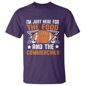 Funny American Football I'm Just Here For The Food And The Commercials T Shirt Football Helmet TS11 Purple Print Your Wear