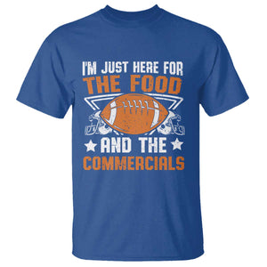 Funny American Football I'm Just Here For The Food And The Commercials T Shirt Football Helmet TS11 Royal Blue Print Your Wear