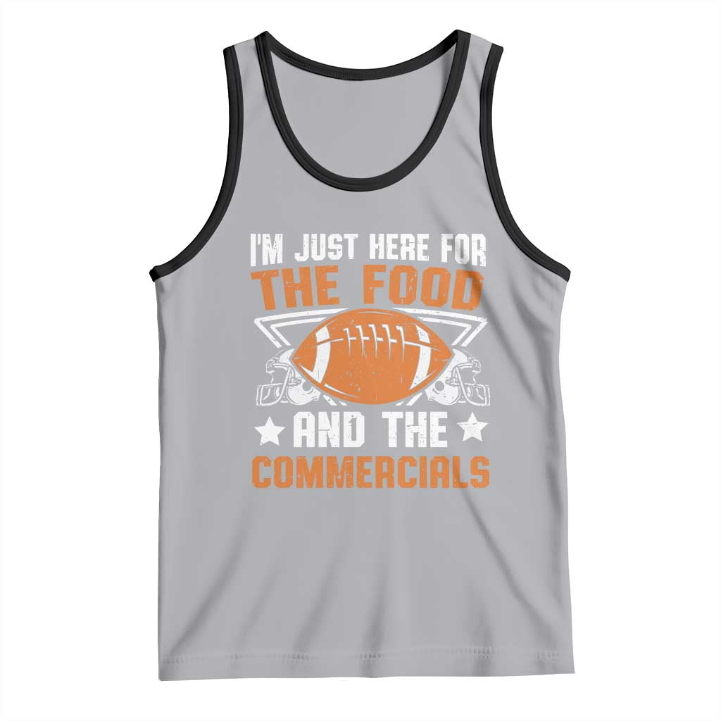 Funny American Football I'm Just Here For The Food And The Commercials Tank Top Football Helmet TS11 Athletic Heather Black Print Your Wear
