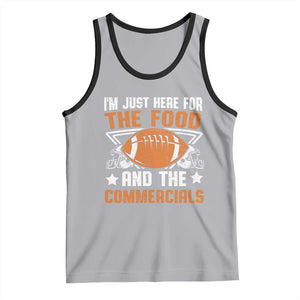 Funny American Football I'm Just Here For The Food And The Commercials Tank Top Football Helmet TS11 Athletic Heather Black Print Your Wear
