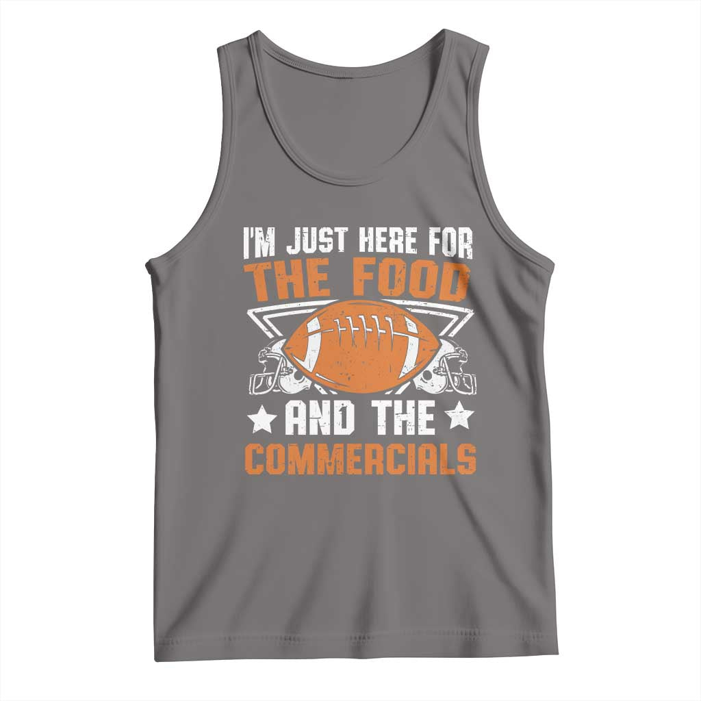 Funny American Football I'm Just Here For The Food And The Commercials Tank Top Football Helmet TS11 Deep Heather Print Your Wear