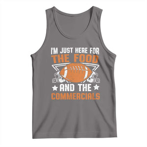 Funny American Football I'm Just Here For The Food And The Commercials Tank Top Football Helmet TS11 Deep Heather Print Your Wear
