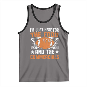 Funny American Football I'm Just Here For The Food And The Commercials Tank Top Football Helmet TS11 Deep Heather Black Print Your Wear