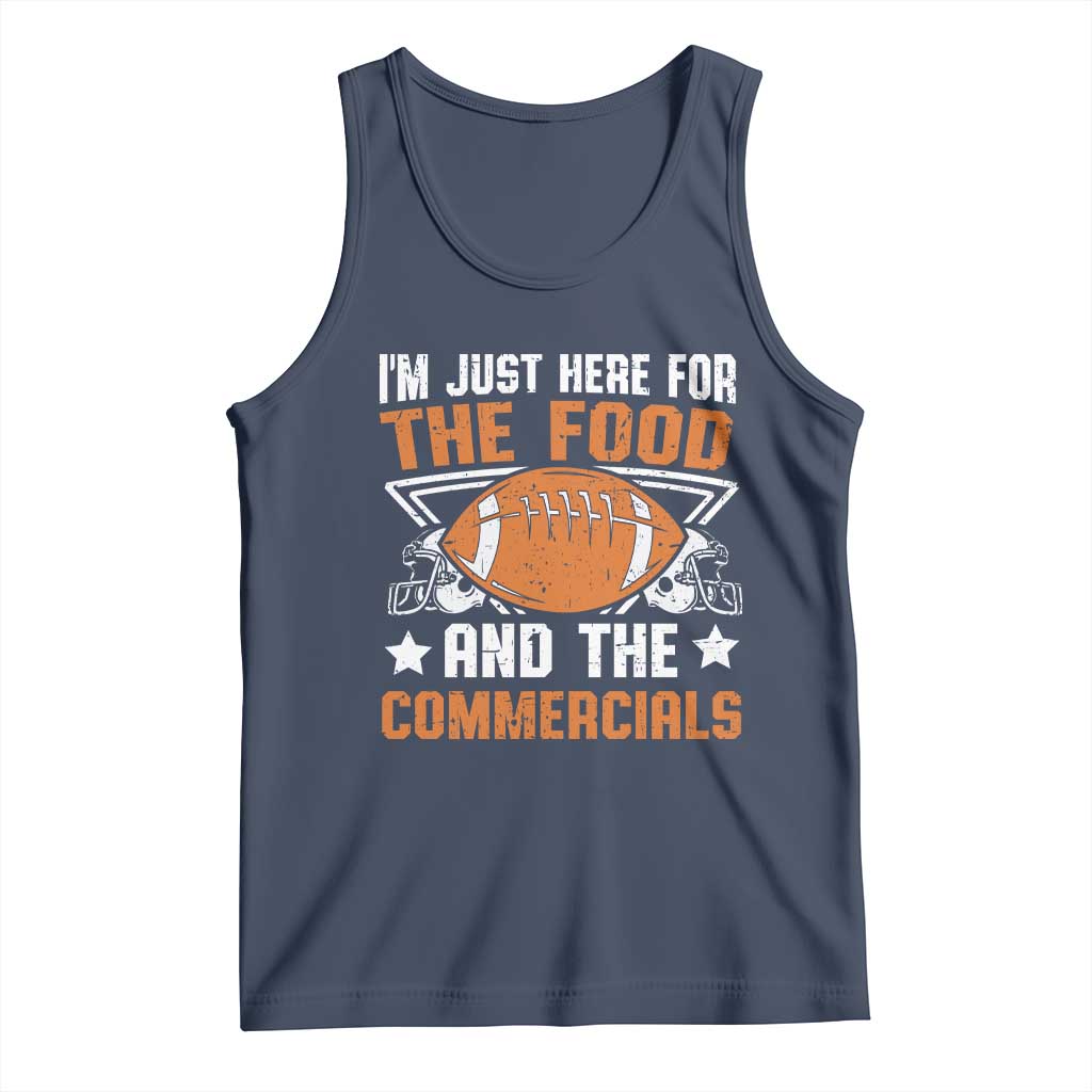 Funny American Football I'm Just Here For The Food And The Commercials Tank Top Football Helmet TS11 Navy Print Your Wear